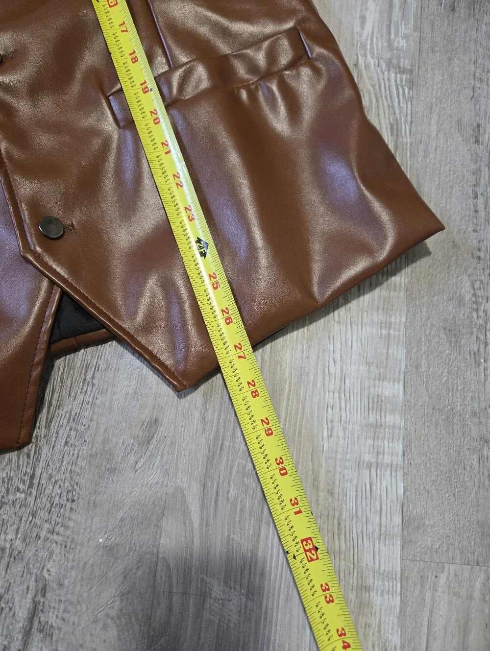 Lars Amadeus Brown Faux Leather Vest Men's Size L Western Biker Retro